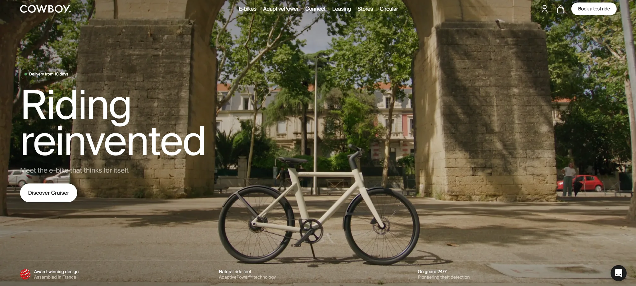 Cowboy Bikes homepage commerce preview